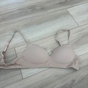TRUE & CO. Lightly Lined T-Shirt Bra Nude Underwire Everyday‎ Comfort 32B